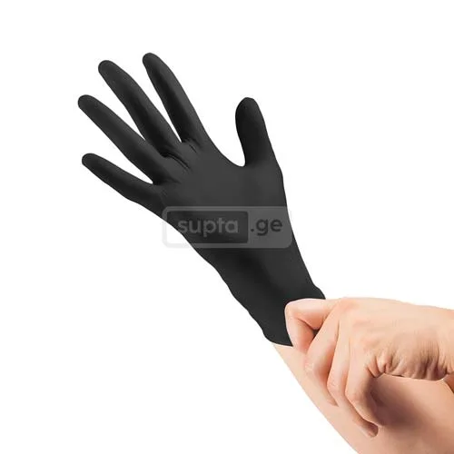 Medical nitrile black gloves LARGE 100pcs
